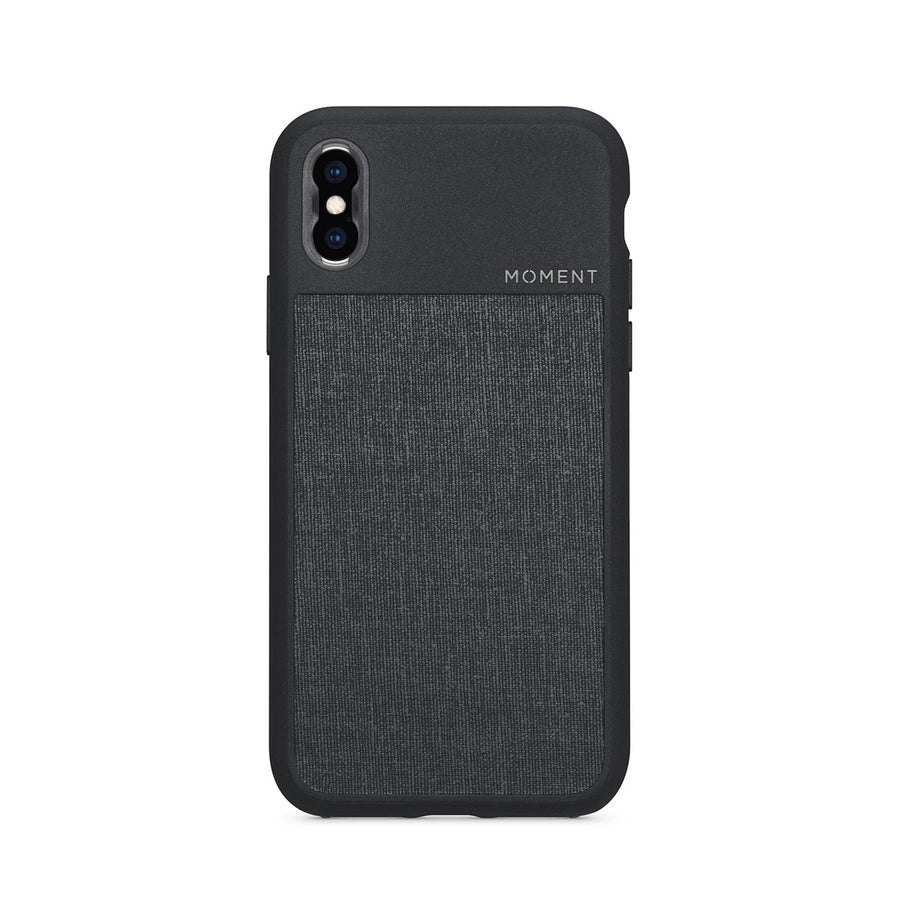 Moment Photo Case Black Canvas for iPhone® XS Fully Compatible with Qi Wireless Charging