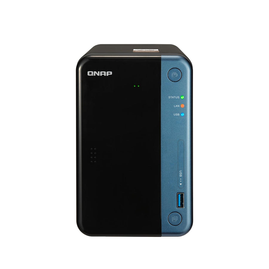 QNAP - 4-Bay External Network Storage (NAS) Hardware encryption E-mail Alert - Black/blue