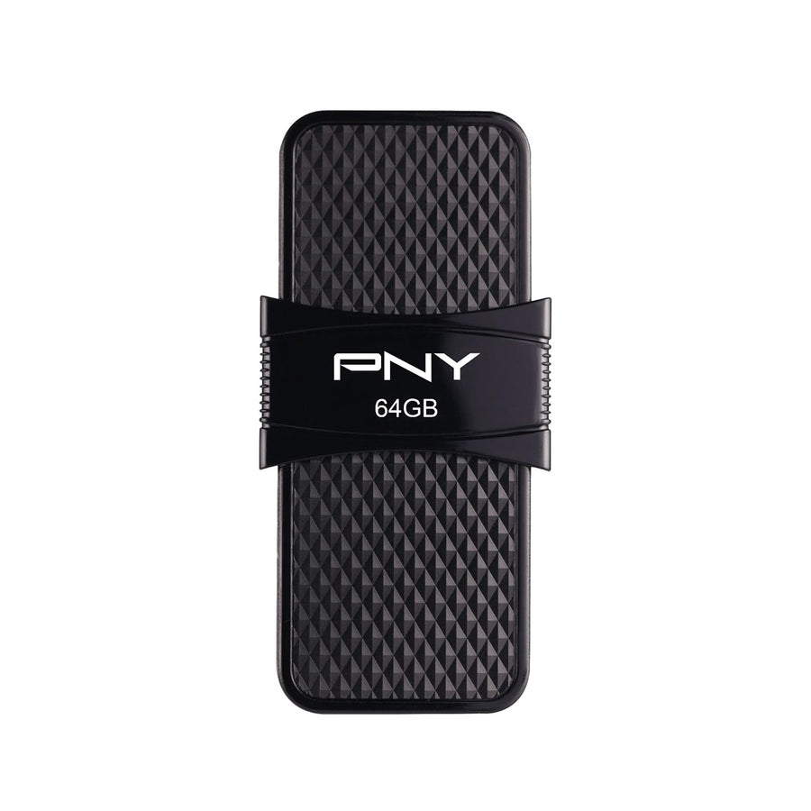 PNY - Duo-Link On-the-Go 64GB Protects Type-C and Type-A connectors when not in Use